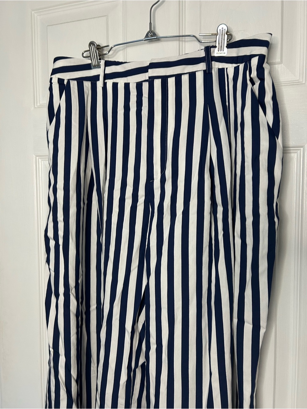 Anthropologie Maeve The Avery Striped Pleated Wide-Leg Trousers - Picture 6 of 14